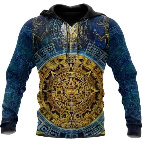 Aztec Mexico Tattoo 3D Jacket Men/women Harajuku Hoodie Unisex Casual Streetwear Sweatshirt Pullover sudadera hombre W-046