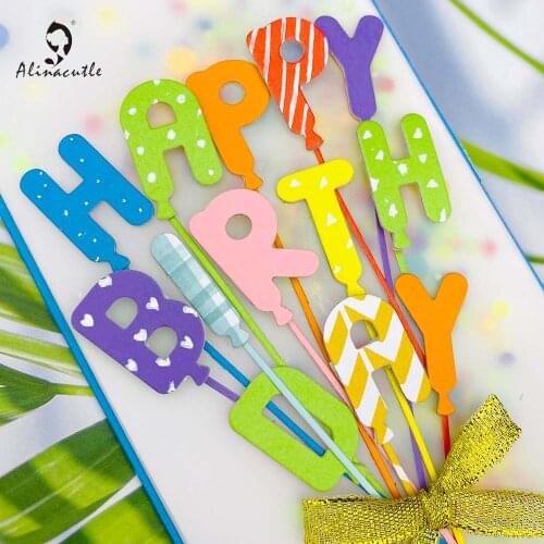 Alinacutle Metal Cutting Dies Cut Birthday Balloons Bow Scrapbooking Paper Craft Handmade Album Card Punch Art Knife