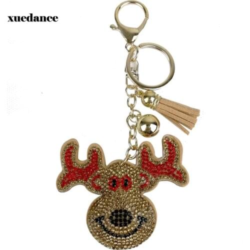 Cute Shiny Deer Keychain Fashion Mermaid Sequins Animal Deer Keychain for Women Car Bag Pendant Jewelry & Christmas gift