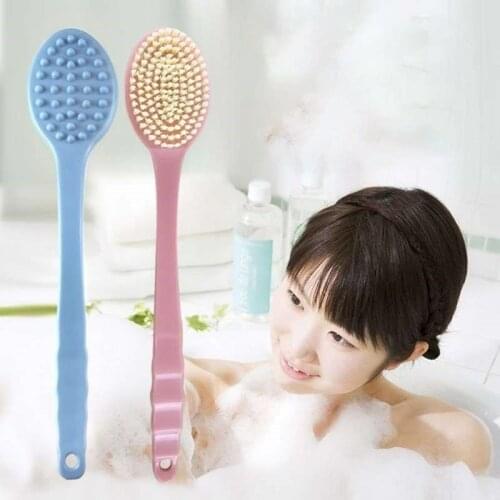 Multi-Function Exquisite Plastic Long-Handle Back-Rubbing Bath Brushes Bathing Massage Brush Banister Bathing Tool Accessories