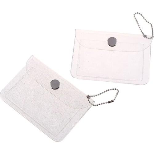 Fashion Transparent Waterproof PVC Women Card Case Business Card Holder Men Credit Card Bag ID Card Mini Wallet Girls Coin Purse