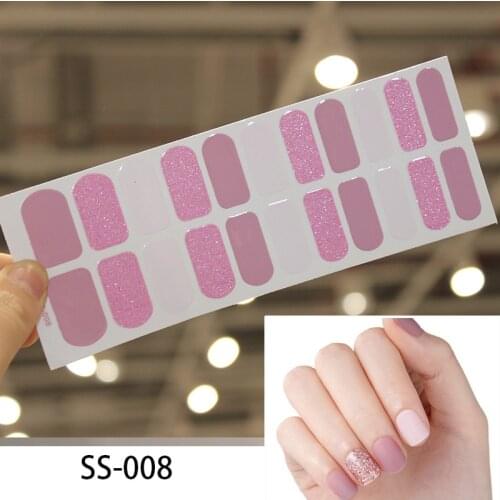 22tips/set Full Cover Nail Stickers Wraps Decoration DIY for Beauty Nail Art Decals Plain Stickers Self Adhesive Nail Stickers