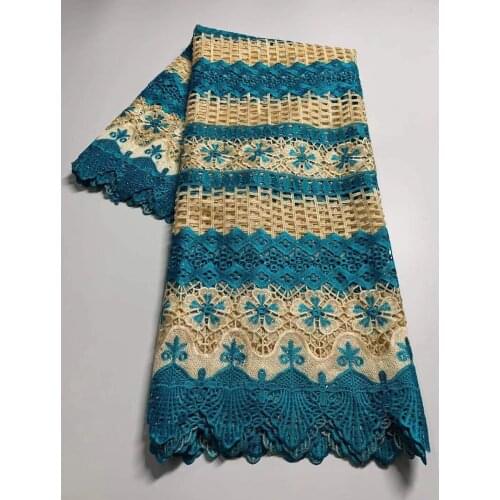 Nigerian Cord Eyelet Fabric Designer Sewing Water Soluble Lace Guipure African Lace Fabric Silk Milk Lace Fabric Dress DFN243