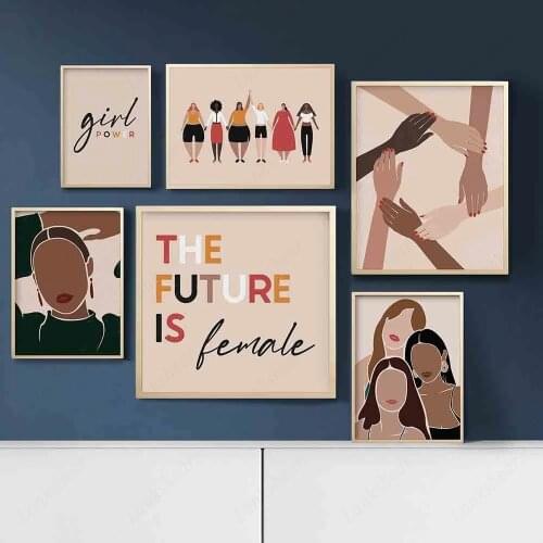 Poster Feminist Art Girls Power Hand Wall Art Canvas Painting Prints Girls Gift Modern Pictures Living Room Bedroom Wall Decor