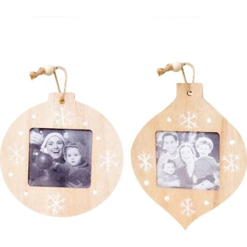 Christmas Photo Frame Decorations DIY Wooden Pendant Christmas Ornaments Wonderful Gift for Thanksgiving Day