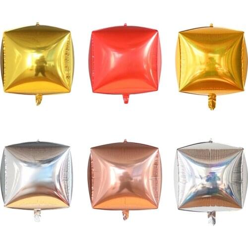 10/20/50pcs Rose Gold Siver 22inch 4D Cube Foil Balloons Baby Shower Birthday Party Wedding Decorations Helium Globos Kids Toys