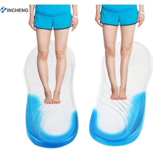 INCHENG Silicone Anti-Slip Gel Soft Sport Shoe Insole pad positive o-leg orthopedic insole shock absorption massaging Insole