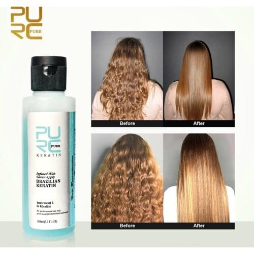 PURC Brazilian Keratin Treatment Hair Care Product Apple Flavor Keratin Treatment Straightening Hair Repair Damage Frizzy Hair