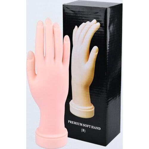 Practice Hand for Manicure Nail Hand Training Model Flexible Prosthetic Soft Fake Nail Tool Rubber Printer Manicure Nails