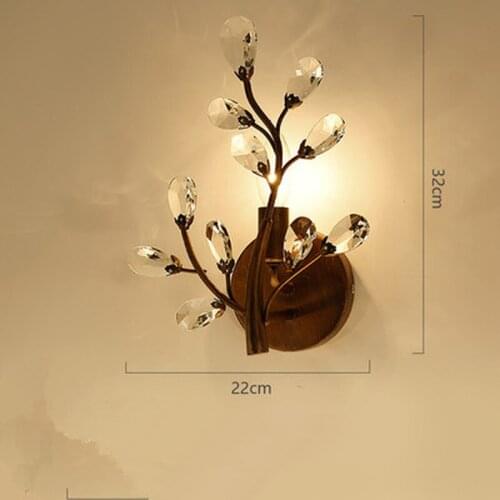 Vintage design gold black crystal wall lamp lustres E14 luminare Dia24*H30cm indoor wall light