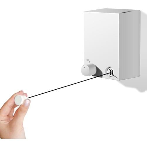 Retractable Clothesline Adjustable Stainless Steel Rope String Hotel Style Heavy Duty Drill Free & Wall Mounted Method
