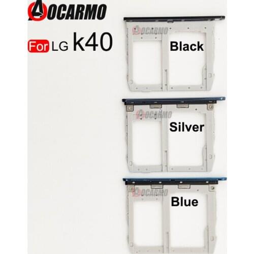 Aocarmo For LG K40 / K12 Plus K12+ Sim & SD Card Reader Holder Tray Slot X420EM Replacement Part