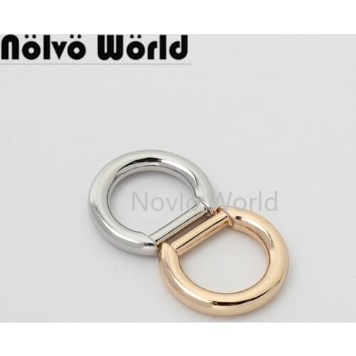 10-50pcs 4.0mm 12mm inner alloy polished die-casting round shape d ring for luxury bag woman hangbag decorative accessories