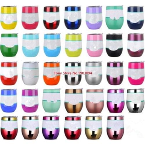10pcs 9 oz Stainless Steel Cup Water Bottle Beer Mugs Wine Glass tumbler Drink ware Mug With Lid copo color Egg Shaped Cup