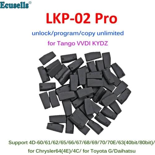 10PCS/LOT Car Key transponder Chip LKP-02 Copy 4C/4D/G transponder Chip Support for Tango VVDI KYDZ Programmer KD-X2 (Reuseable)
