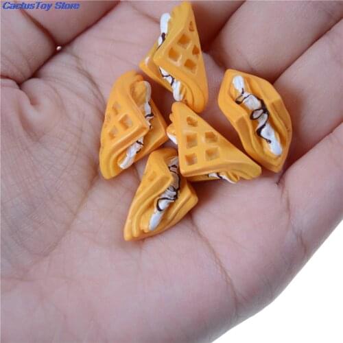 5pcs/set Simulation Mini Food Cake Dollhouse Miniature Food Scene Model Resin DIY Doll House kitchen toys