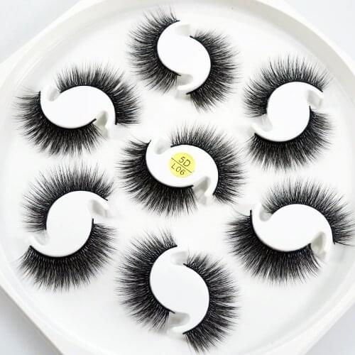 7 Pairs 5D Mink Hair False Eyelashes Extension Dramatic Wispies Fluffy Eyelashes Makeup Tool Cruelty-free Handmade Eyelash