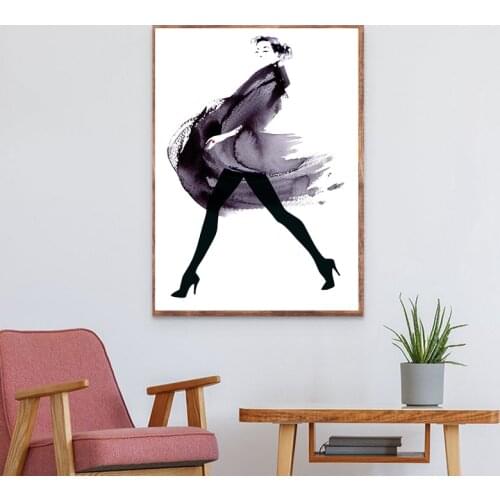 Abstract Prints Drawn Female Portrait Poster Fashion Women Sketch Canvas Painting Minimalist Woman Art Decor Wall Picture