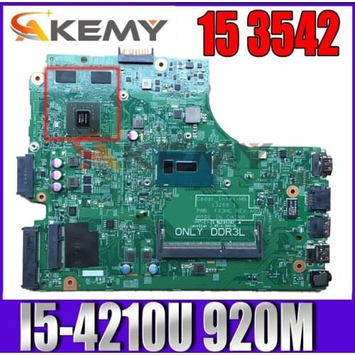 Akemy For DELL INSPIRON 15 3542 Motherboard 66KRV 066KRV CN-066KRV I5-4210U 920M 2GB CEDAR_INTEL-MB 13269-1 FX3MC