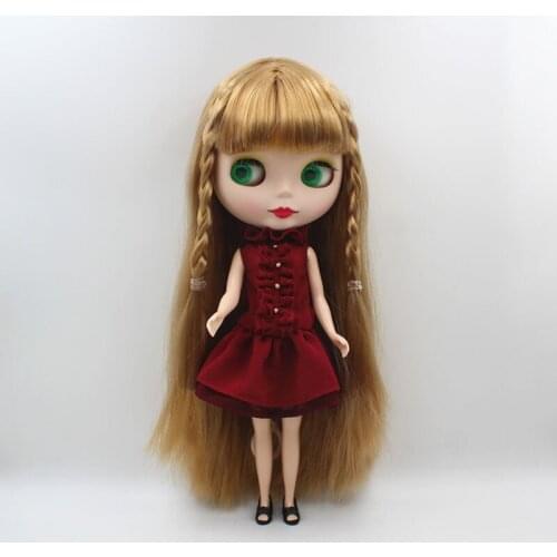 Free Shipping big discount RBL-455M DIY Nude Blyth doll birthday gift for girl 4colour big eye doll with beautiful Hair cute toy