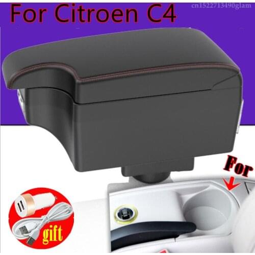 Center Centre Console Storage Box For C4 Hatchback 2004-2010 Armrest Arm Rest Rotatable 2005 2006 2007 2008 2009