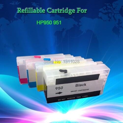 INK WAY 4 Pack Refillable Ink Cartridge for H950 951 Pro8100 Pro8600 without Chip,MINI Ciss,original chips can be re-used