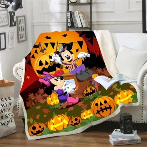 3D Printed Halloween Mickey Blanket Fleece Blanket Fashion Bedspread Throw Blanket Christmas Decorations for Home