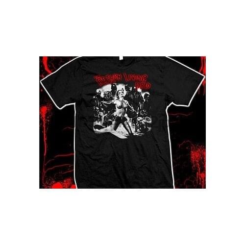 Return Of The Living Dead Linnea Quigley Grave Illustration Hand Screened 100% cotton Tee Shirt