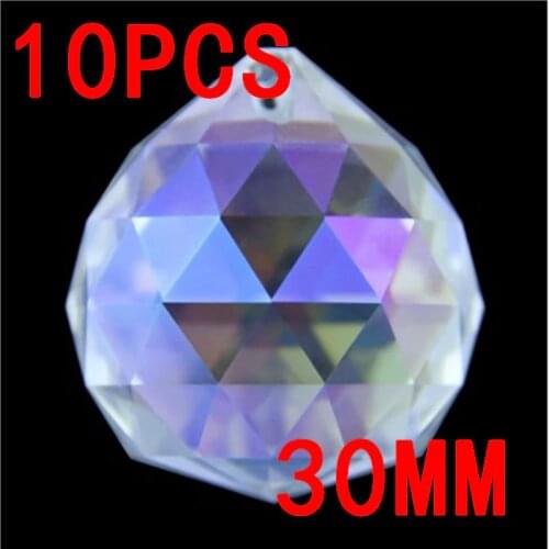 Crystal Chandelier Balls 30mm AB 10pcs K9 Crystal Prism Balls DIY Wedding Home Decoration Crystal Accessories Chandelier Parts
