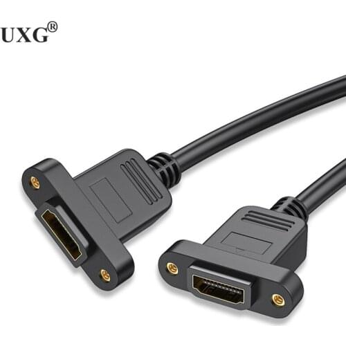 HDMI-Cable Female To Female Host Case Panel Mount Screw Cable HDMI-Cable HDMI-to HDMI-1.4 HDR 4K For Splitter Extender Adapter