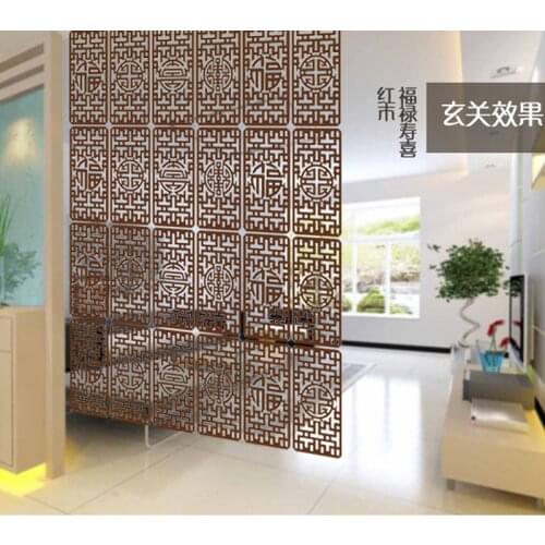 Chinese decoration screen partition in folding solid wood carved screen hanging partition of screen 19X39 centimeters Home decor