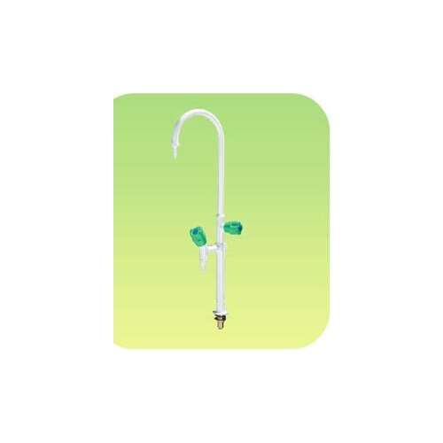 B2003 high and low dual - port goose neck faucet water taps pure copper for laboratory