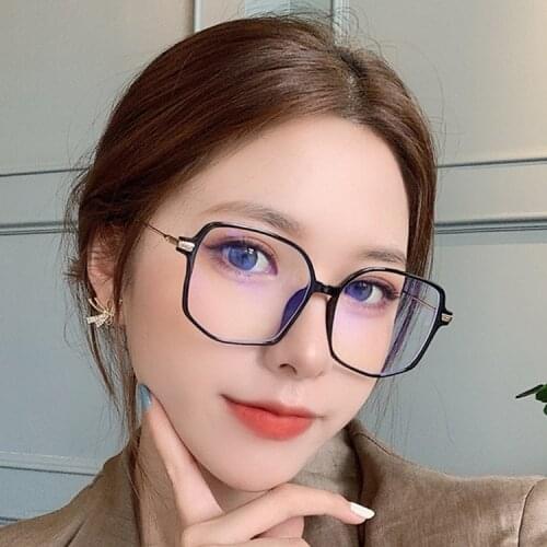 Cat Eye square Glasses Frame Women Men Optical Spectacle Frames Retro Metal Oversized Eyeglass Transparent Plain Eyewear