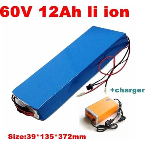 60V 12Ah Lithium-ion Battery 18650 BMS for two Wheel Foldable citycoco scooter 350w 750w motor Replacement + 2A charger