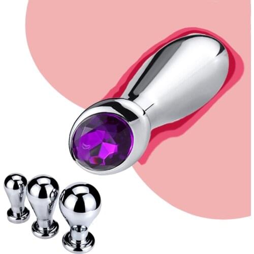 Metal Smooth Analplug Butt Masturbation G Spot Dilator Butt Plug Toys For Adult Women Anus Sex toys Electroplated metal Ass plug