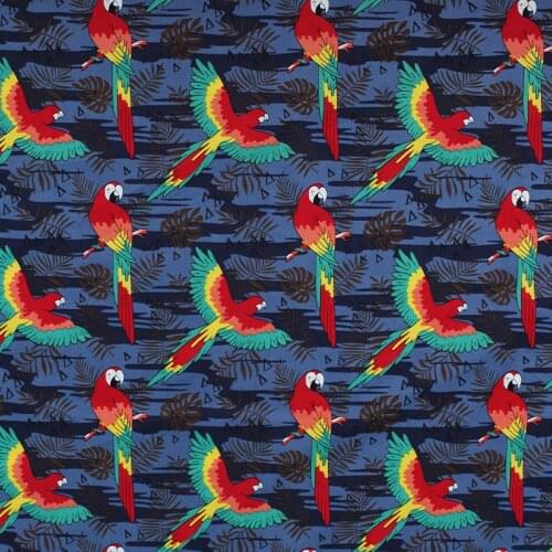 Fashion Macaw parrot pattern vintage fabric Retro style cotton fabric for DIY Bag shirt dress cloth 1meter