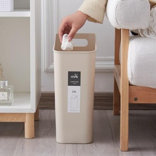 12L North European Trash Can Kitchen Bathroom Dustbin Waste Bin Rectangle Garbage Bucket without Lid