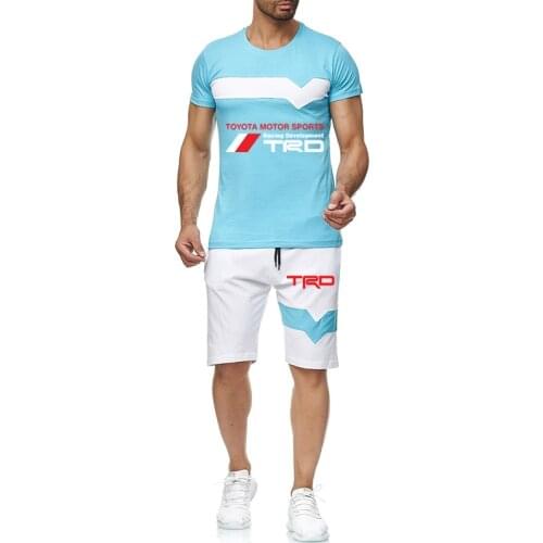 Summer Mens Toyota TRD Motorsport printing T-Shirt Shorts Short-Sleeved Suit Sportswear Male Fashion Sports Pants Running Suit