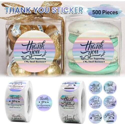 500 PCS Silver Rainbow Paper Stickers Thank you stickers You've Got Great Taste Gift Seal Labels For Envelope Shop Wrapping