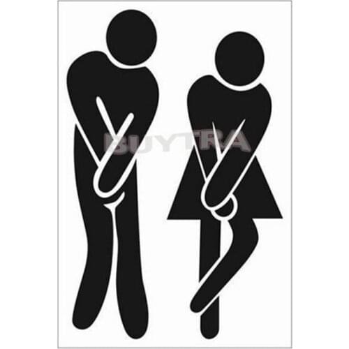Wall Stricker Funny Toilet Door Stickers Bathroom Door Sign Home Decoration Ornaments Supply