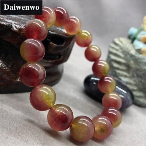 Natural Watermelon tourmalin Bracelet Beads 6-12mm DIY for Women Single Bangle