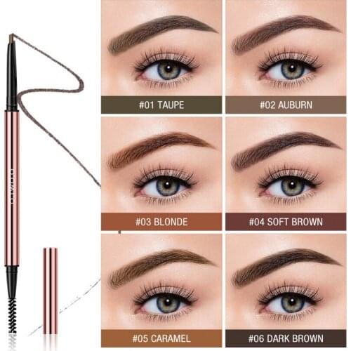 Natural Makeup Fine Triangle Eyebrow Pencil Precise Brow Definer Long Lasting Waterproof Blonde Brown Eye Brow Makeup 6 Colors