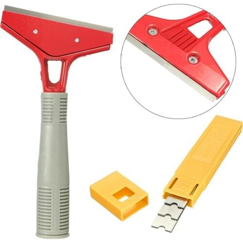 New Long Reach Razor Blade Scraper Extended Handle Cleaner with 10pcs Spare Blades
