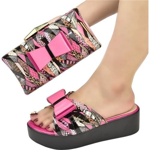 New Shoes and Bag for Party Wedding Womens Platform Heels Patent Leather Wedding Shoes for Women Bride Wedges Shoes for Women