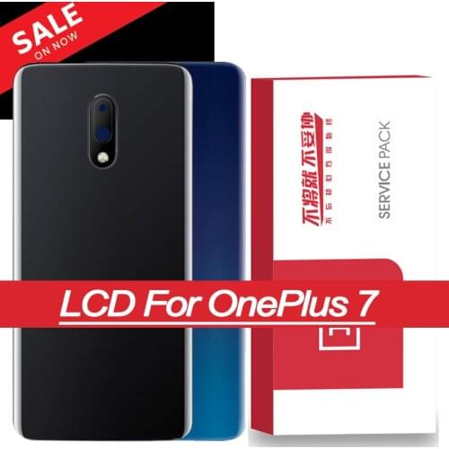 Original 1+7 Back Housing Gray Battery cover for Oneplus 7 Back Battery Cover Glass Lens repair Parts