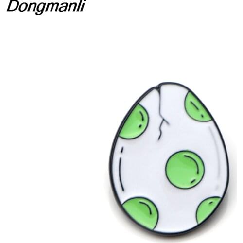 P2474 Dongmanli Game Cute Hatching Dinosaur Yoshi Egg Enamel Pin Shirt Pins and Brooches Lapel Pin Bag Badge Gift