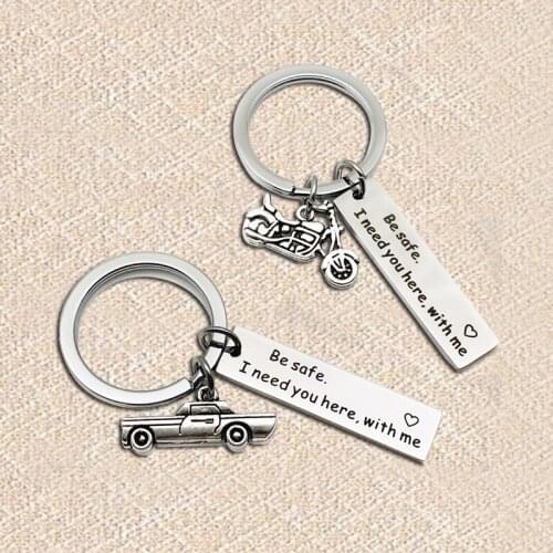 Motorcycle Keychain Pendant Personalized Pay Attention To Safety I Need You To Be With Me Car Keychain Pendant Party Gift