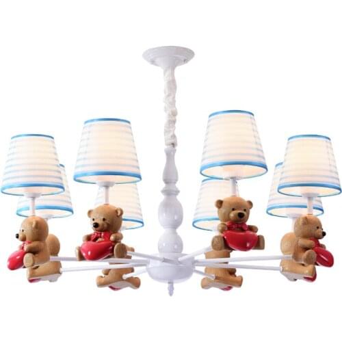 Specially design cartoon bear shape kids room pendant lights led hanglamp for children bedroom decor luminaire suspension