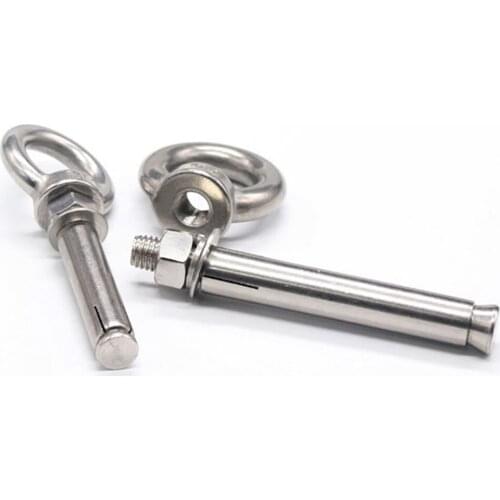 Drop shipping Stainless Steel 5pcs Expansion Eye Bolt Screws Lifting Ring Stainless Steel Expansion Screw Bolt Eyebolt