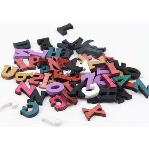 Multicolor Mixed A-Z Letter&Alphabet Vintage Wooden Scrapbooking Handmade Carft for Home Decoration 100pcs 16mm